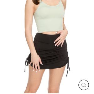 NWT gold hinge double tie mini skirt